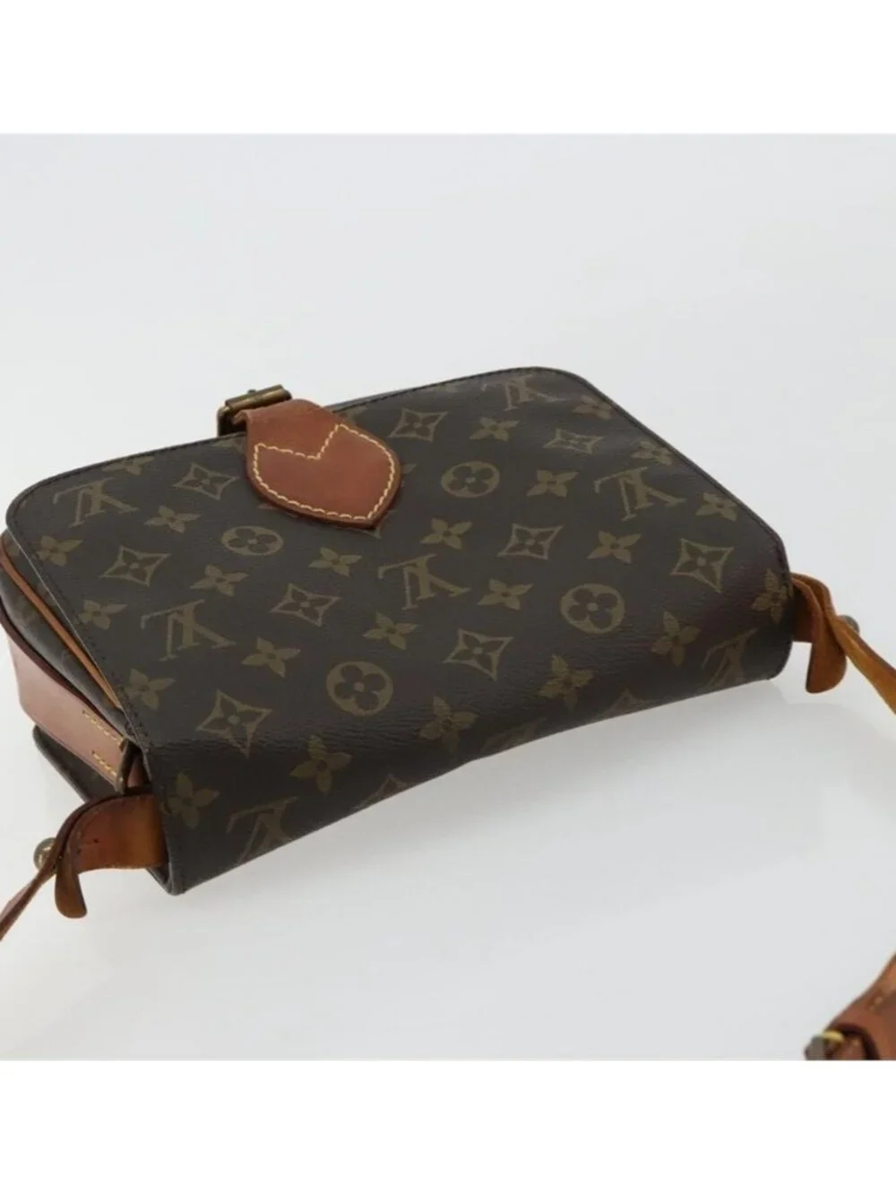 Authentic LOUIS VUITTON Monogram Cartouchiere MM Shoulder Bag M51253 LV